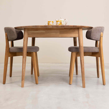 Roble.Store Tavolo da pranzo rotondo allungabile in legno massiccio di rovere 