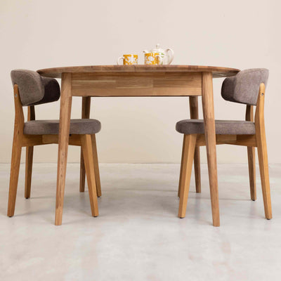 Roble.Store Tavolo da pranzo rotondo allungabile in legno massiccio di rovere 