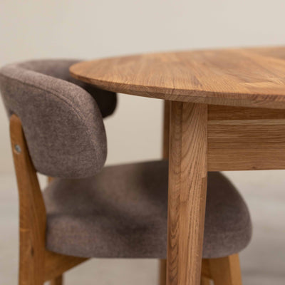 Roble.Store Tavolo da pranzo rotondo allungabile in legno massiccio di rovere 