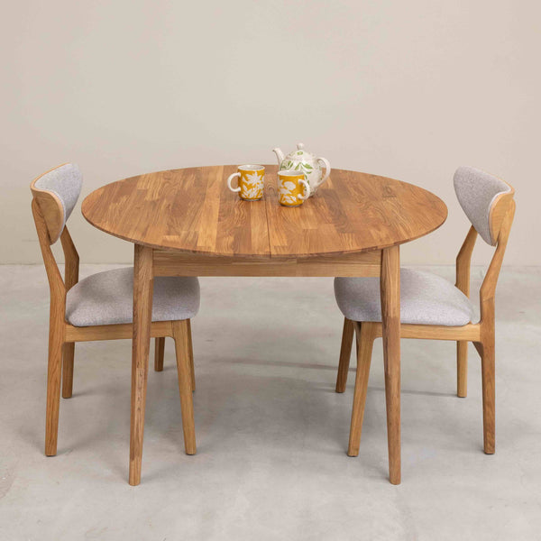Roble.Store Tavolo da pranzo rotondo allungabile in legno massiccio di rovere 