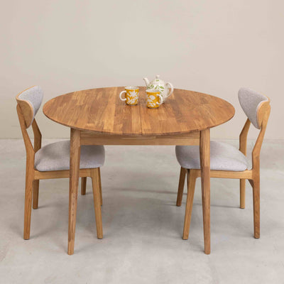 Roble.Store Tavolo da pranzo rotondo allungabile in legno massiccio di rovere 