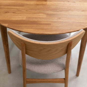 Roble.Store Tavolo da pranzo rotondo allungabile in legno massiccio di rovere 