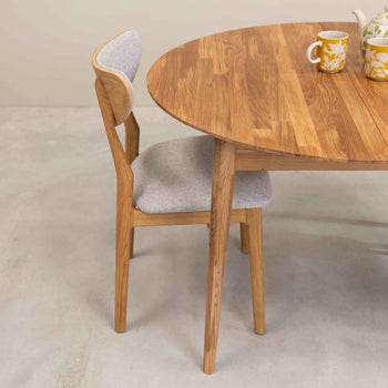 Roble.Store Tavolo da pranzo rotondo allungabile in legno massiccio di rovere 