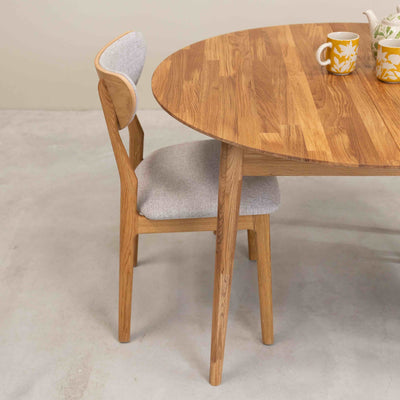 Roble.Store Tavolo da pranzo rotondo allungabile in legno massiccio di rovere 