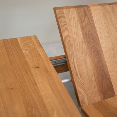 NordicStory Tavolo da pranzo allungabile in legno massiccio di quercia Ginevra