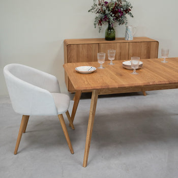 NordicStory Tavolo da pranzo allungabile in legno massiccio di quercia Ginevra