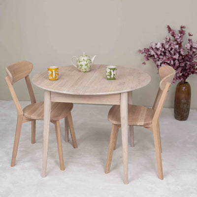 NordicStory Tavolo da pranzo rotondo allungabile in rovere massiccio Escandi 3 Roble.Store
