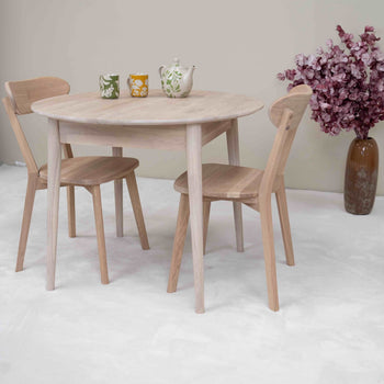 NordicStory Tavolo da pranzo rotondo allungabile in rovere massiccio Escandi 3 Roble.Store