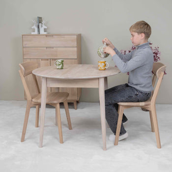 NordicStory Tavolo da pranzo rotondo allungabile in rovere massiccio Escandi 3 Roble.Store