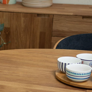 VESKOR Confezione da 2 o 4 sedie da pranzo in rovere massiccio Knut, rivestimento Beige/Grigio antracite Oak.Store