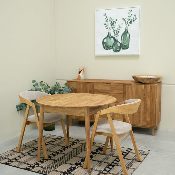 VESKOR Confezione da 2 o 4 sedie da pranzo in rovere massiccio Knut, rivestimento Beige/Grigio antracite Oak.Store