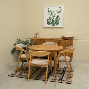 NordicStory Tavolo da pranzo rotondo allungabile in rovere massiccio Escandi 3 Roble.Store