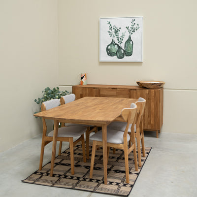 Tavolo da pranzo rettangolare in rovere massiccio Escandi 1, 120 /140 /160 /180cm | NordicStory