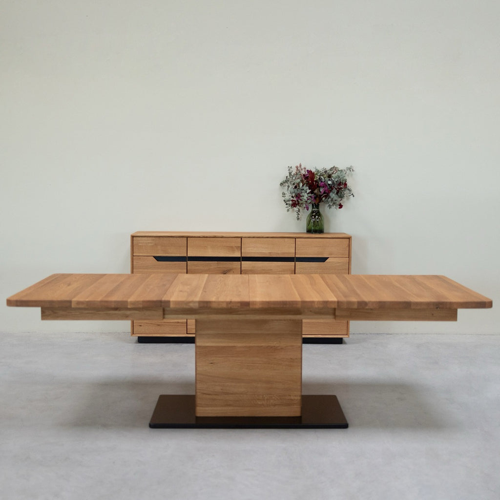 NordicStory Tavolo da pranzo allungabile in rovere massiccio Brema, 160-250 x 90 x 75 cm.