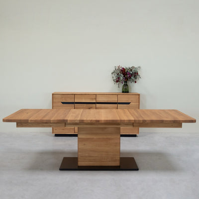 NordicStory Tavolo da pranzo allungabile in rovere massiccio Brema, 160-250 x 90 x 75 cm.