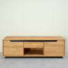 Porta TV NordicStory in rovere massiccio Brema, 160 x 42 x 50 cm.