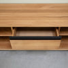 Porta TV NordicStory in rovere massiccio Brema, 160 x 42 x 50 cm.