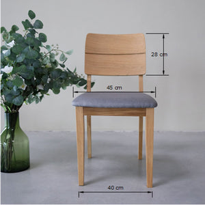 NordicStory Confezione di sedie da pranzo imbottite in rovere massiccio della collezione Mauritz Mobili in colore grigio nordico dal design moderno Rovere.