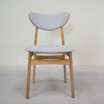 VESKOR Confezione da 2 o 4 sedie da pranzo in rovere massiccio Maxwell, rivestite in grigio