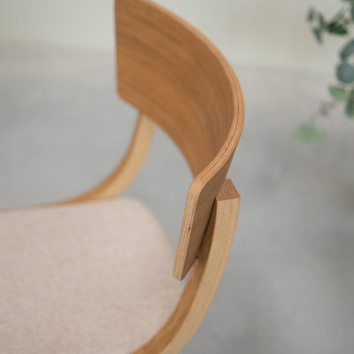 VESKOR Confezione da 2 o 4 sedie da pranzo Lucas in rovere massiccio, rivestimento grigio o beige