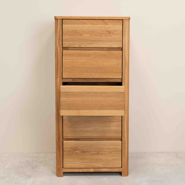 Madia Roble.Store Cassettiera in legno massiccio di rovere