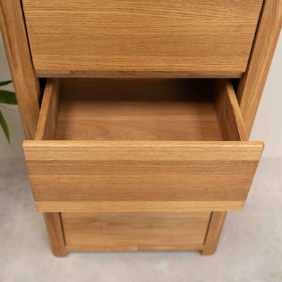 Madia Roble.Store Cassettiera in legno massiccio di rovere