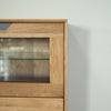 NordicStory Vetrina in legno massiccio di quercia Bremen 3, 124 x 38 x 134 cm.