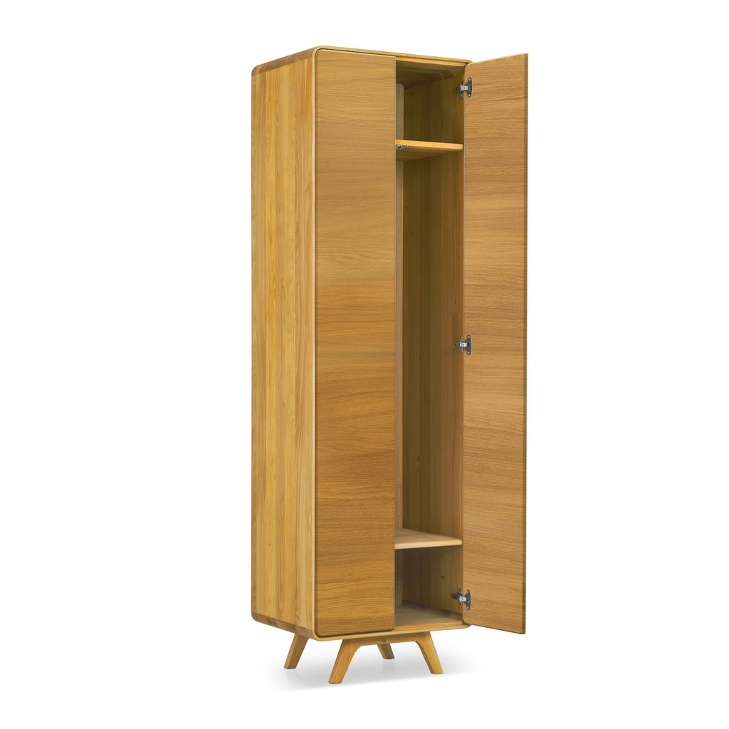 Mobile NordicStory a 2 ante in rovere massiccio di Ginevra, 60 x 45 x 200 cm.
