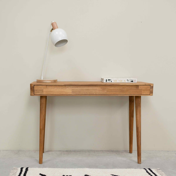 Tavolino da toilette Escandi in rovere massiccio, 110 x 43 x 75 cm | NordicStory