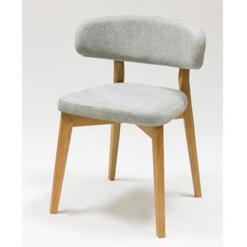 Veskor Confezione da 2 o 4 sedie da pranzo Claus in rovere massiccio, rivestite in rovere grigio o marrone.Store