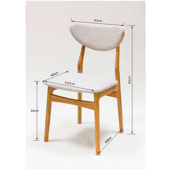 Veskor Confezione da 2 o 4 sedie da pranzo in rovere massiccio Maxwell, rivestite in rovere grigio.Store