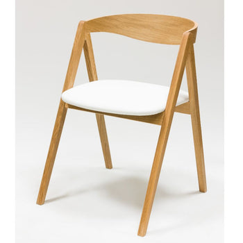 Veskor Confezione da 2 o 4 sedie da pranzo in rovere massiccio Oscar, rivestite in rovere bianco.Store