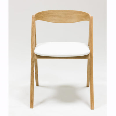 Veskor Confezione da 2 o 4 sedie da pranzo in rovere massiccio Oscar, rivestite in rovere bianco.Store