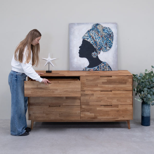 Credenza Cassettiera in rovere massiccio Escandi 4 