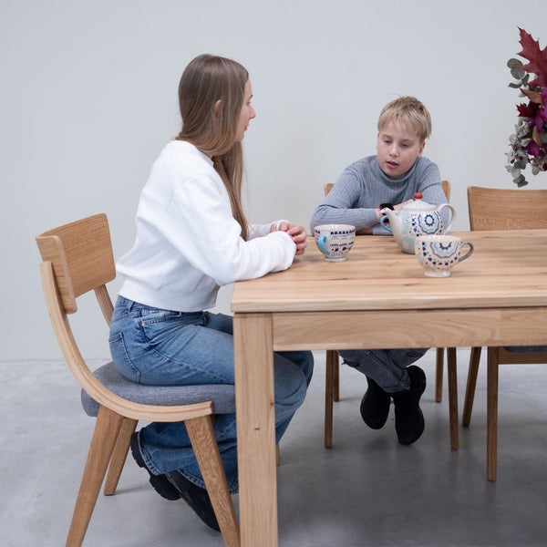 Tavolo da pranzo allungabile in rovere massiccio L2