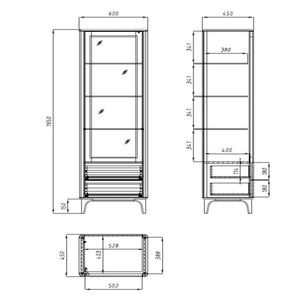 Vetrina in legno massiccio di quercia Oxford 1 NordicStory