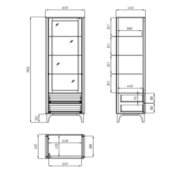 Vetrina in legno massiccio di quercia Oxford 1 NordicStory