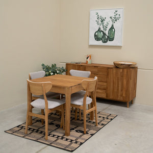 Confezione da 2 o 4 sedie da pranzo Maxwell in rovere massiccio, rivestite in grigio | VESKOR