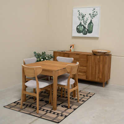 Confezione da 2 o 4 sedie da pranzo Maxwell in rovere massiccio, rivestite in grigio | VESKOR