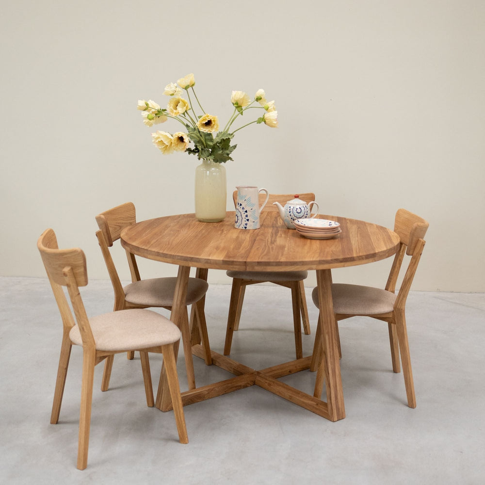 Confezione di 2 o 4 sedie da pranzo in rovere massiccio Diana Beige | NordicStory