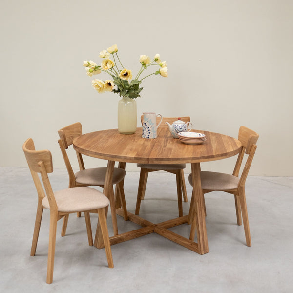 Confezione di 2 o 4 sedie da pranzo in rovere massiccio Diana Beige | NordicStory