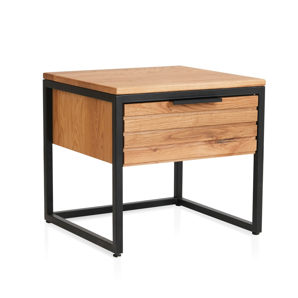 Mesita de noche de madera maciza de roble Runa | NordicStory