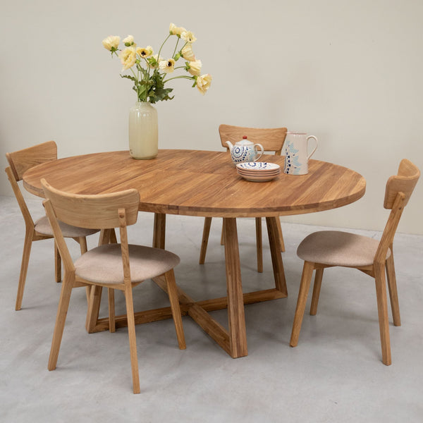 Confezione di 2 o 4 sedie da pranzo in rovere massiccio Diana Beige | NordicStory