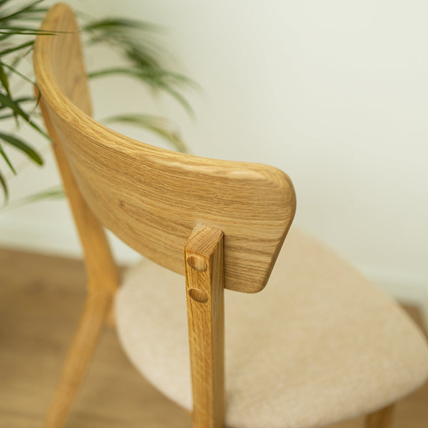 Confezione di 2 o 4 sedie da pranzo in rovere massiccio Diana Beige | NordicStory