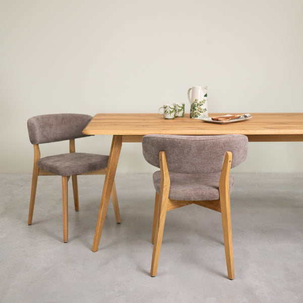 Mesa rectangular de comedor de madera maciza de roble Geneva | NordicStory