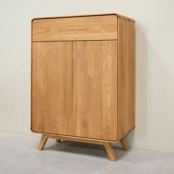 Scarpiera sostenibile in legno massiccio di quercia Ginevra RobleStore NordicStory