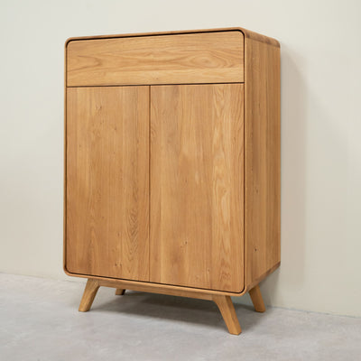 Scarpiera sostenibile in legno massiccio di quercia Ginevra RobleStore NordicStory