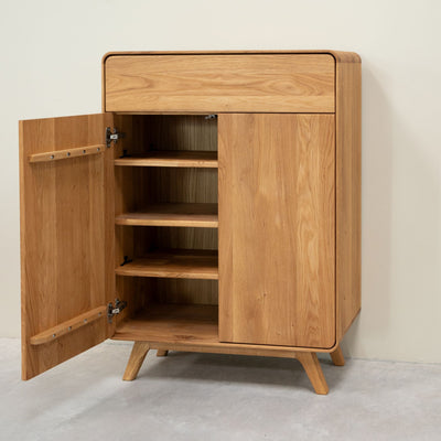 Scarpiera sostenibile in legno massiccio di quercia Ginevra RobleStore NordicStory