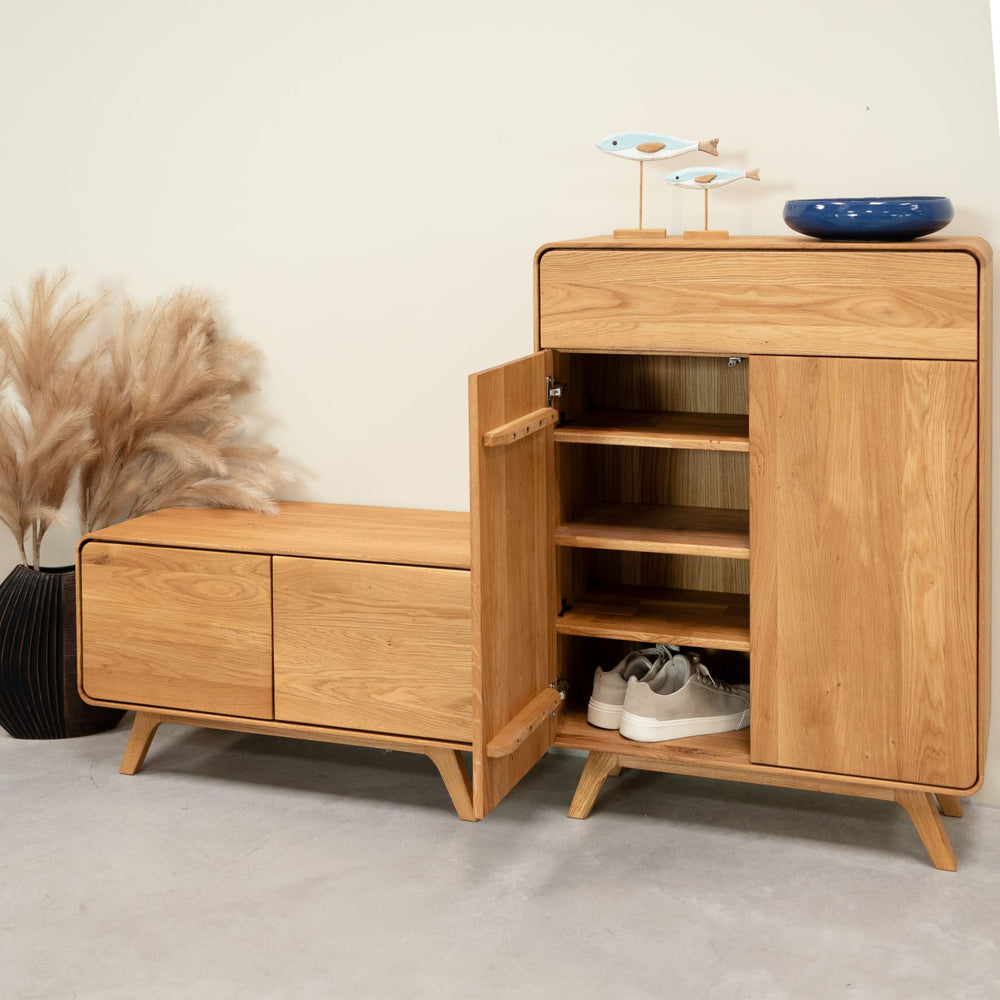 Scarpiera sostenibile in legno massiccio di quercia Ginevra RobleStore NordicStory