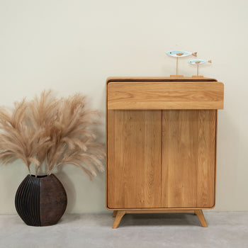 Scarpiera sostenibile in legno massiccio di quercia Ginevra RobleStore NordicStory